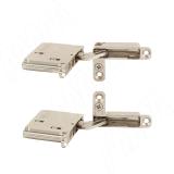 SECRET Комплект скрытых петель (90/105) с плавным закрыванием на один фасад, никель 5210-SOFT-NK