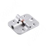 Петля под саморез для откидной створки с фиксатором, хром матовый