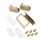 Компл. петель для стекл. двери + ручка, бронза ZS9005