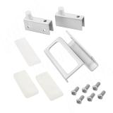 Компл. петель для стекл. двери + ручка, хром матовый ZS9008