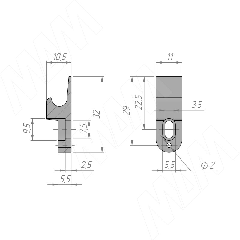 Защелка-толкатель, никель фото товара 3 - 3137NI