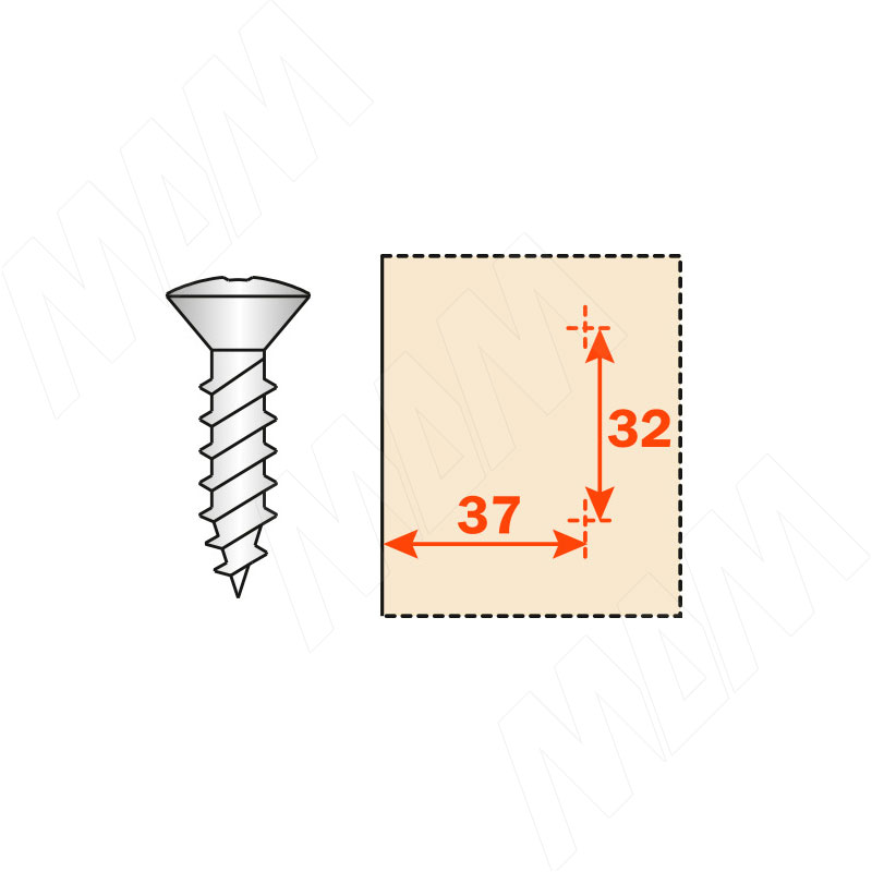 Установочная площадка под саморез (3 мм), для холодильника фото товара 2 - B2V3H39-15