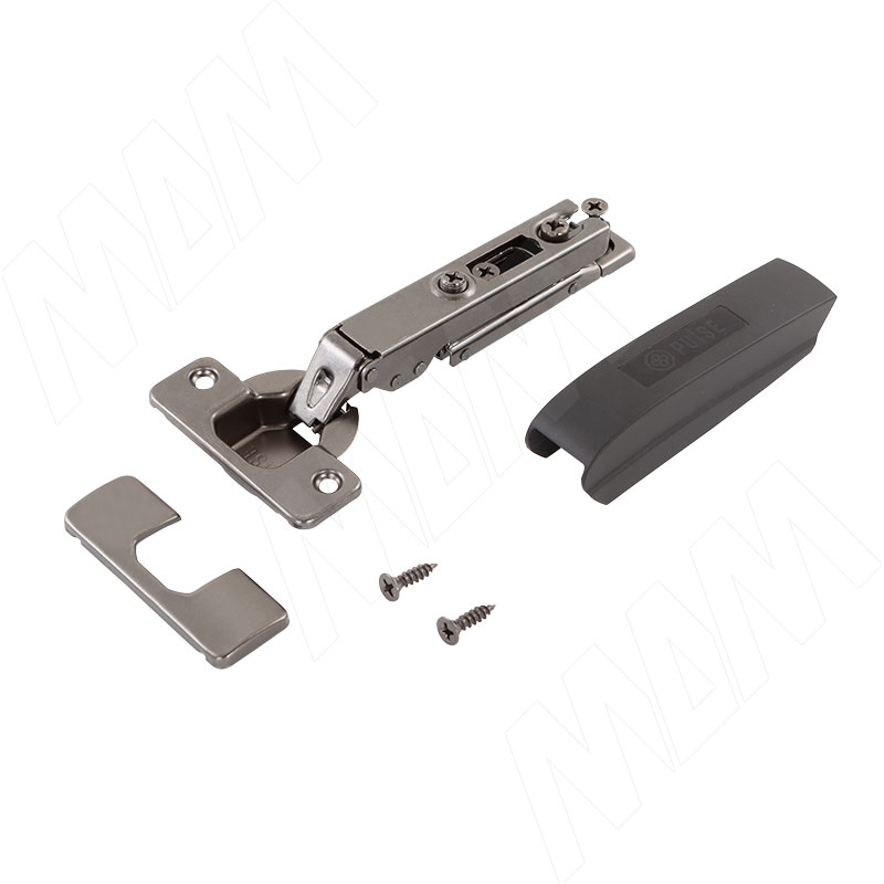 HARMONY NERO петля с доводчиком (амортизатором) накладная (90/105), стандартная, черный никель фото товара 2 - HN90FO-BL