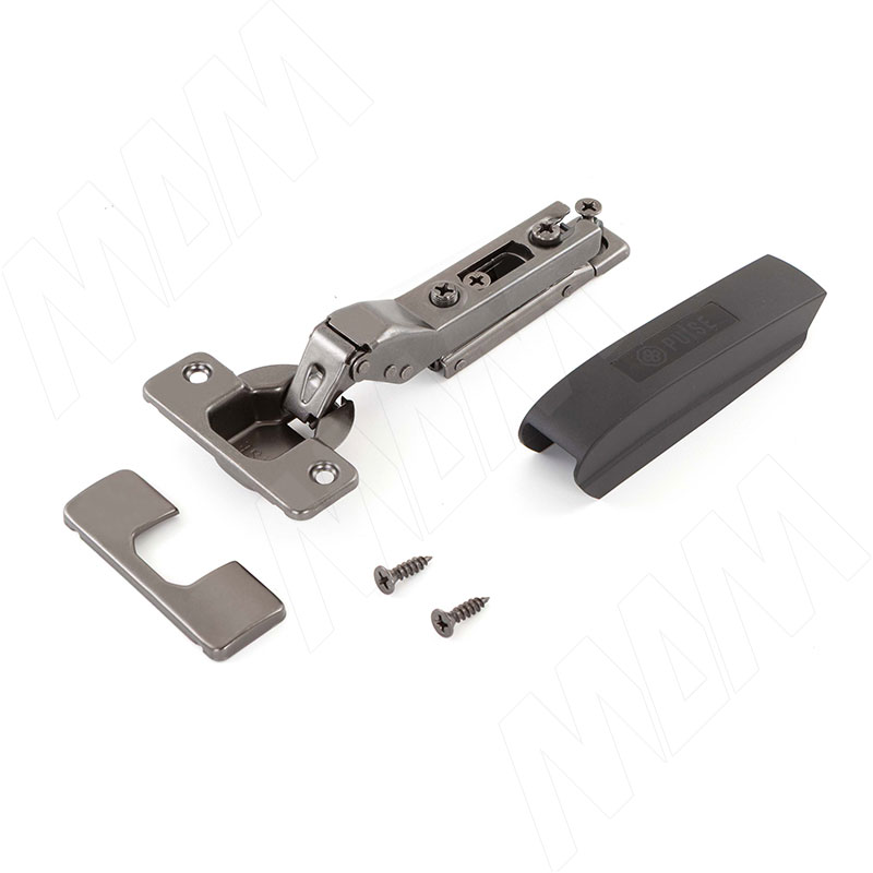 HARMONY NERO петля с доводчиком (амортизатором) полунакладная (90/105), стандартная, черный никель фото товара 2 - HN90HO-BL