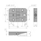 Петля под саморез для откидной створки с фиксатором, хром матовый HJ-081200, фото 4