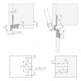 Петля одношарнирная, полунакладная, наложение 2,5мм HJ-082201-14, фото 2