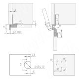 Петля одношарнирная, накладная , наложение 6,5мм HJ-082202-16, фото 2