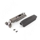 HARMONY NERO петля с доводчиком (амортизатором) накладная (90/105), для ал. проф., стандартная, черный никель HN90FO-AL-BL, фото 1