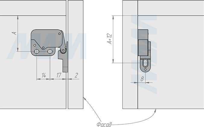 Установка защелки-толкателя (артикул 3137), схема 3