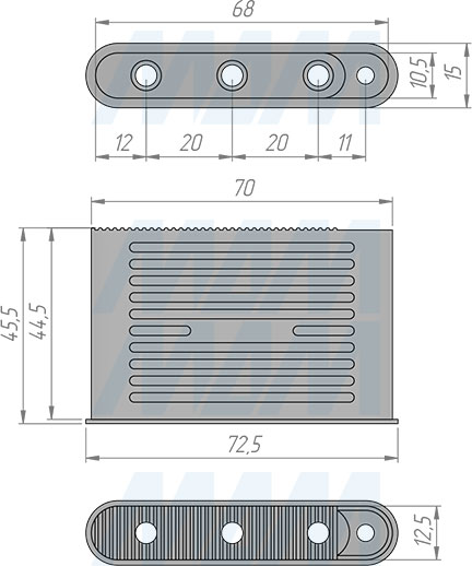 Размеры адаптера для петли SECRET (артикул 5210-ADAPTER)
