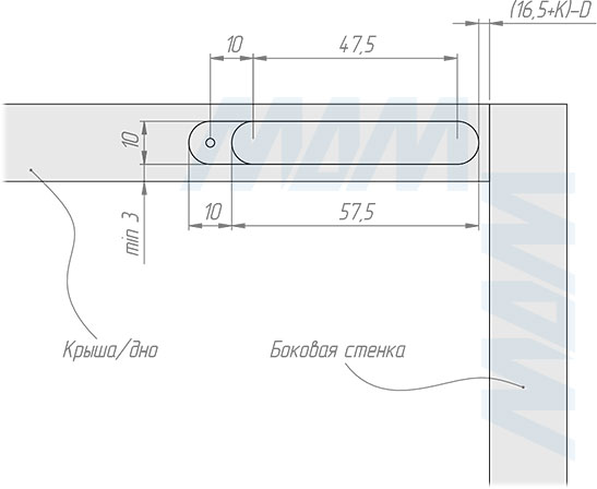 Устанвока скрытой петли SECRET (90/105) с плавным закрыванием (артикул 5210-SOFT), схема 4