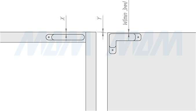 Устанвока скрытой петли SECRET (90/105) с плавным закрыванием (артикул 5210-SOFT), схема 6