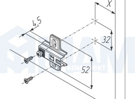 Установка площадки высотой 4,5 мм для петель серии Slide-on (бронза), Ferrari