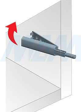 Установка накладного толкателя Push-to-Open 40 мм с демпфером и линейным крепежом (артикул BS-020900), схема 1