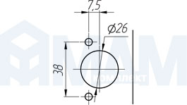 Крепление чашки под саморез для петли MINI 12 для ДСП, Ferrari