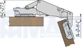 Установка специальной петли Slide-on 95 (90/170), Ferrari, чертеж 3
