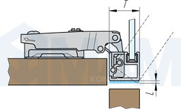 Установка петли Slide-on 95 (90/95) для узкого алюминиевого профиля, Ferrari, чертеж 1