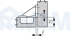 Установочные размеры вкладной мини-петли E90, GRASS, чертеж 1