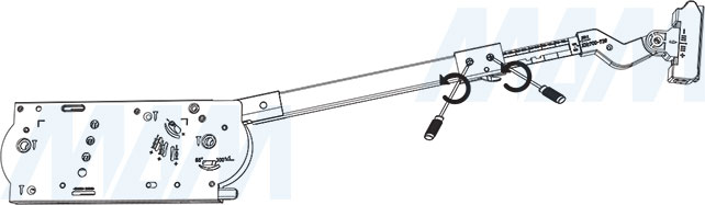 Регулировка телескопического механизма складного подъемного механизма FLAP FOLD, схема 1