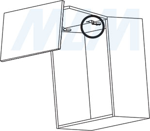 Регулировки фасадов для складного подъемного механизма FLAP FOLD, схема 3