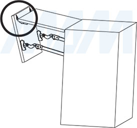 Регулировки фасадов для складного подъемного механизма FLAP FOLD, схема 6