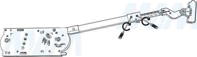 Регулировка телескопического механизма складного подъемного механизма FLAP FOLD, схема 3