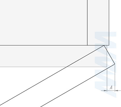 Установка скрытой петли SECRET MAXI (90/100) с плавным закрыванием (артикул H02211-SOFT), схема 3