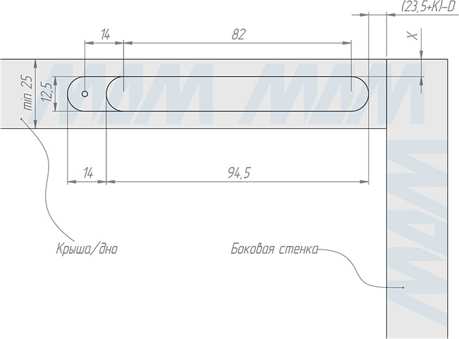 Устанвока скрытой петли SECRET MAXI (90/100) с плавным закрыванием (артикул H02211-SOFT), схема 4