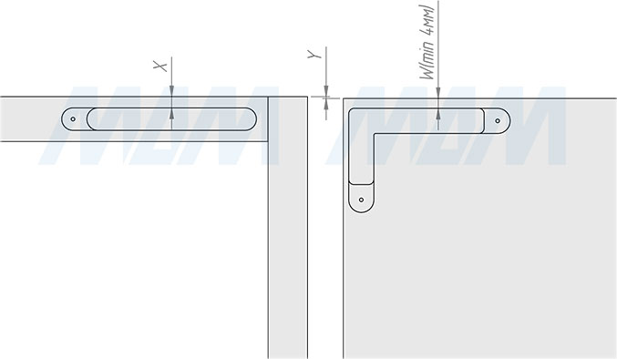 Устанвока скрытой петли SECRET MAXI (90/100) с плавным закрыванием (артикул H02211-SOFT), схема 6