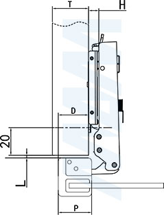 Установка накладной петли HAPMONY PLUS для узкого рамочного профиля с линейной установочной площадкой