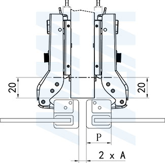 Установка полунакладной петли HAPMONY PLUS для узкого рамочного профиля с линейной установочной площадкой