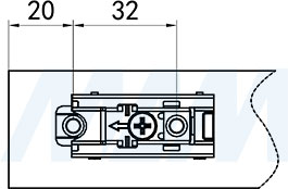 Размеры линейной установочной площадки  HARMONY PLUS (0 мм) под саморез