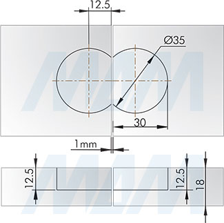 Установка петли с 3D регулировкой для откидных элементов (артикул HJ-080100-18)