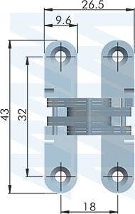 Размеры торцевой петли для плиты 16 мм (артикул HJ-081900-16), чертеж 1