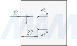 Установка одношарнирной полунаклодной/накладной петли с наложением 6,5 мм (артикул HJ-082202-16), схема 2