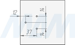 Установка одношарнирной накладной петли с наложением 12 мм (артикул HJ-082203-19), схема 2
