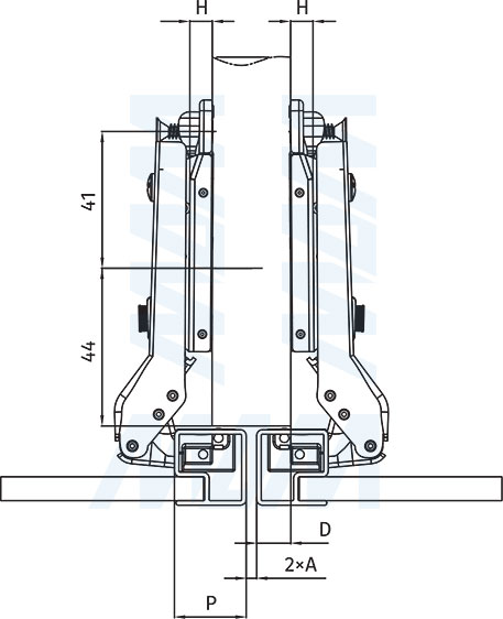 Подбор установочной площадки для полунакладной петли HARMONY NERO для УРП
