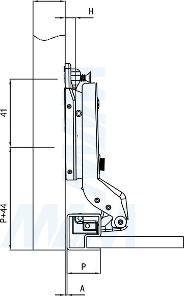 Подбор установочной площадки для вкладной петли HARMONY NERO для УРП