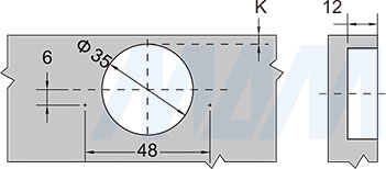 Присадка под чашку петли HARMONY NERO