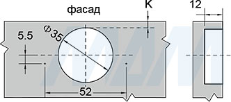 Присадка под чашку петли HARMONY PRO