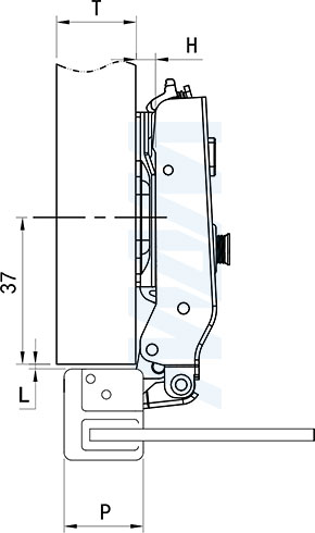 Подбор установочной площадки для накладной петли HARMONY PRO для узкого рамочного профиля