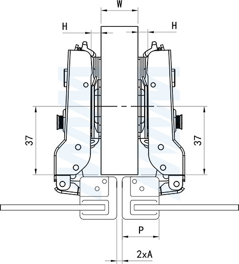 Подбор установочной площадки для полунакладной петли HARMONY PRO для узкого рамочного профиля
