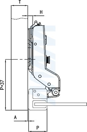 Подбор установочной площадки для вкладной петли HARMONY PRO для узкого рамочного профиля