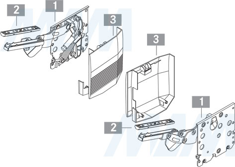 Комплектация поворотного подъемного механизма KINVARO T-71 (артикул T71)