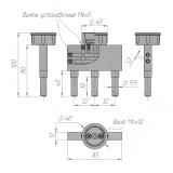 Насадка тройная под шкант 10x30 межосевое расстояние 32 мм 0014, фото 1