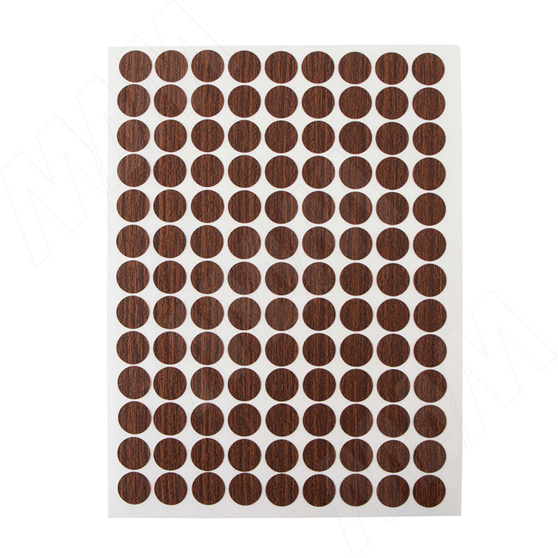 Заглушка самоклеящаяся, D13 мм, Орех, с текстурой дерева (Kr 0729), 117 шт. фото товара 2 - 0729.30.13