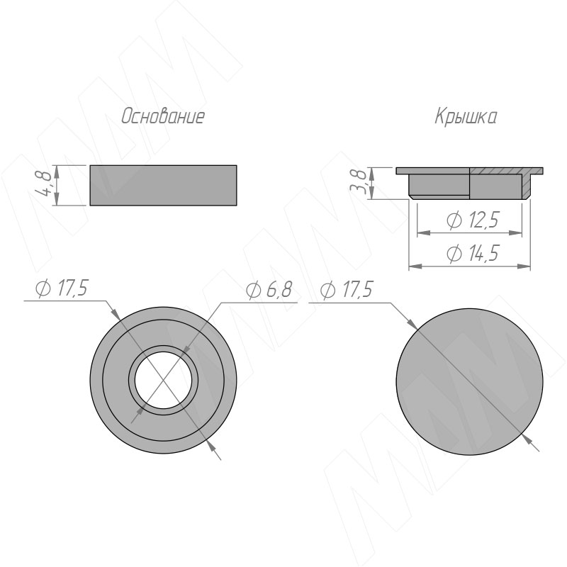 Заглушка с шайбой для самореза D5-6 мм, чёрный фото товара 2 - CC.K.5-6-BL