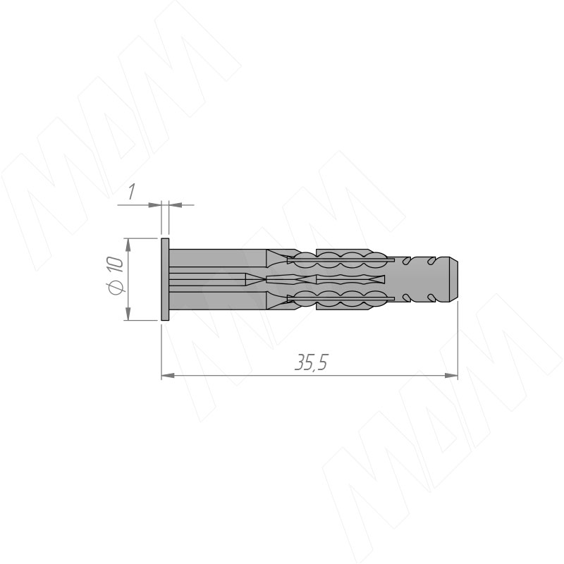 Дюбель с бортиком 6x35 фото товара 2 - PD.6X35.T