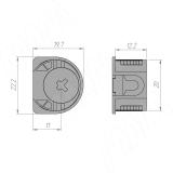 Эксцентрик в пластиковом корпусе 16 мм, с бортиком, серый ER.EC20-16.GR, фото 1