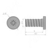 Евровинт с плоской головкой, 6 X 14 ES 6.0X14.0 FL MP, фото 1